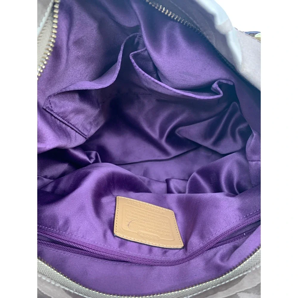 Y2K Vintage Coach Signature Carly HOBO Metallic Gold/Light Brown Canvas 13014